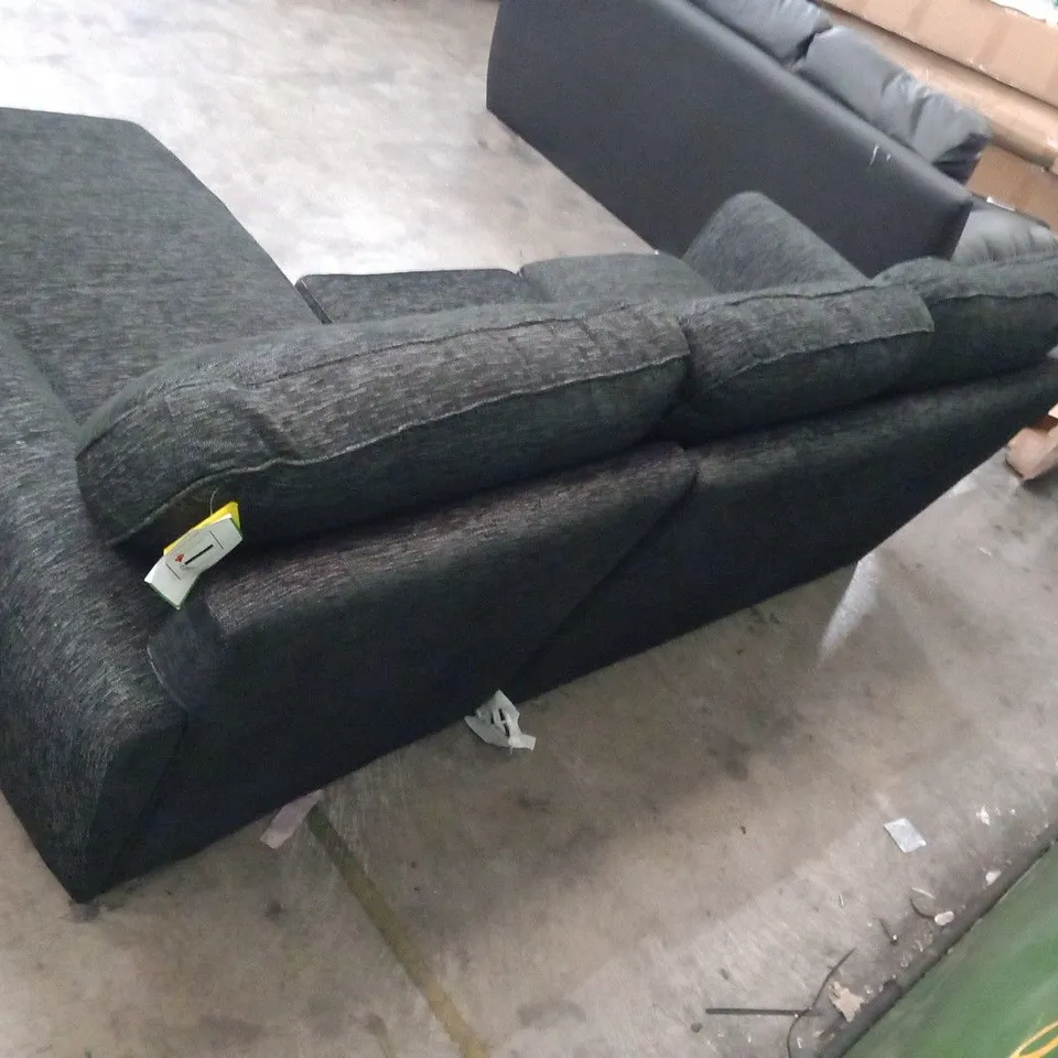 DESIGNER BLACK FABRIC CORNER SOFA