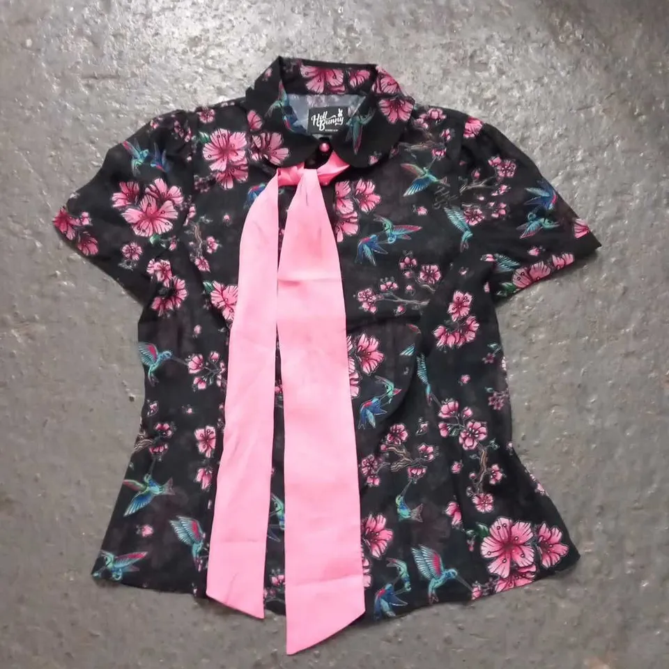 7 ASSORTED HELL BUNNY AND BANNED ALTERNATIVE TOPS IN ASSORTED SIZES