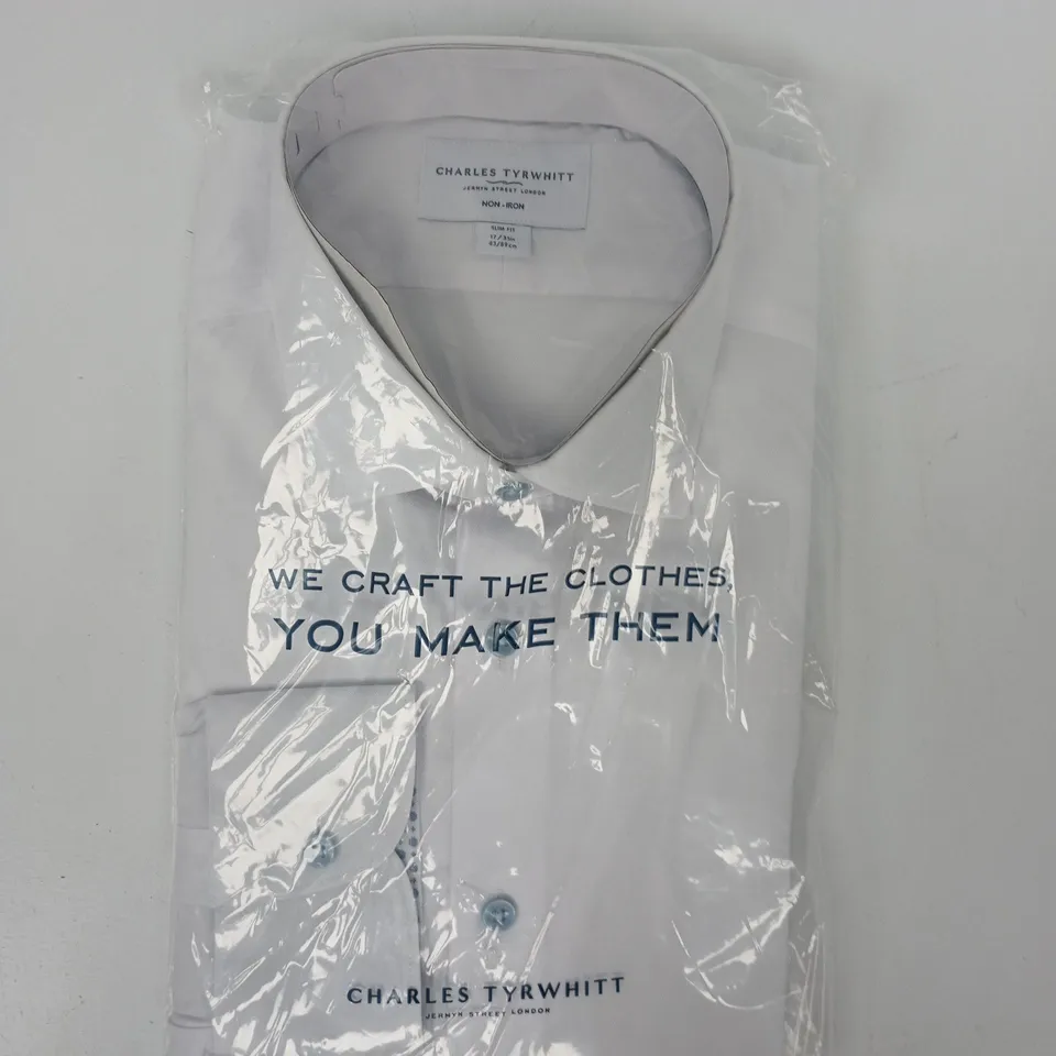 BAGGED CHARLES TYRWHITT SLIM FIT SHIRT IN WHITE SIZE 17/35IN