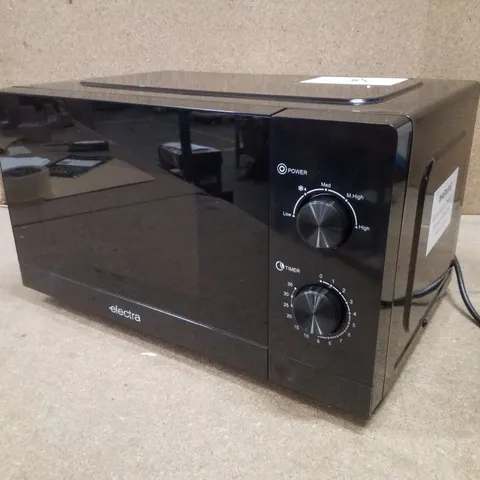 BOXED ELECTRA MWSM20LB 20L 26CM HIGH,FREESTANDING SMALL STANDARD MICROWAVE OVEN - BLACK