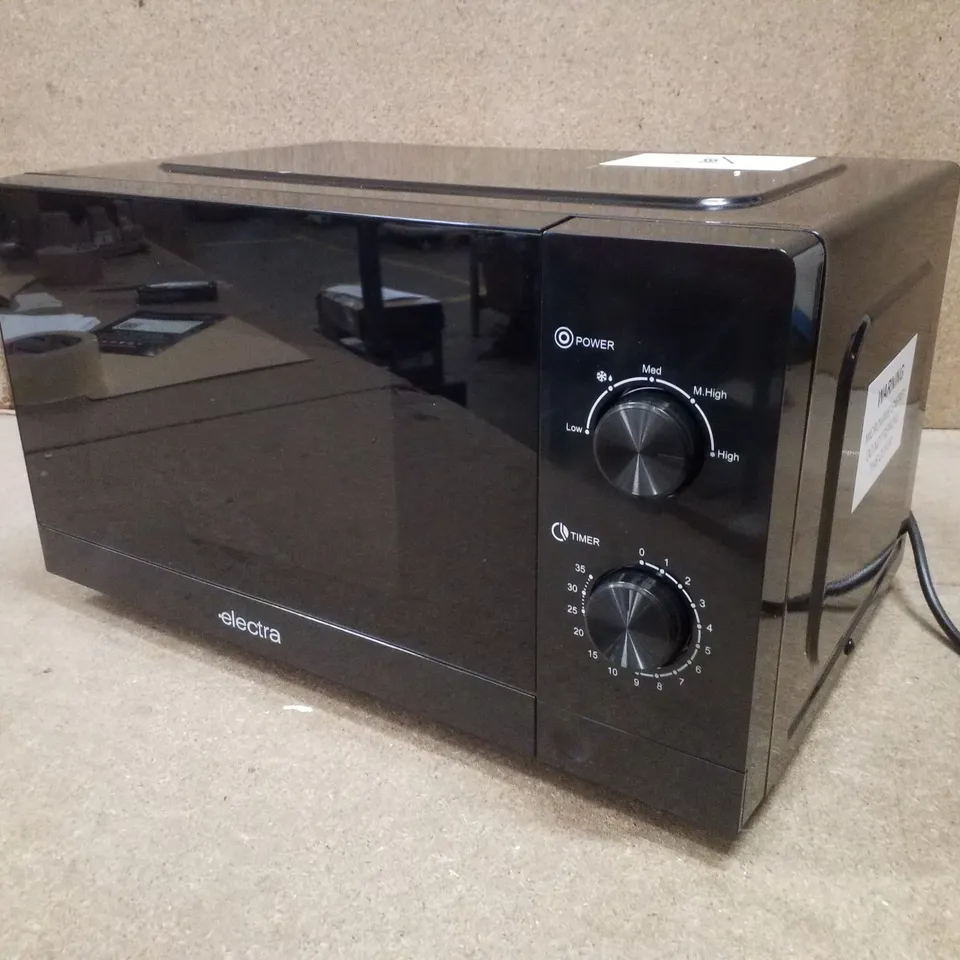 BOXED ELECTRA MWSM20LB 20L 26CM HIGH,FREESTANDING SMALL STANDARD MICROWAVE OVEN - BLACK