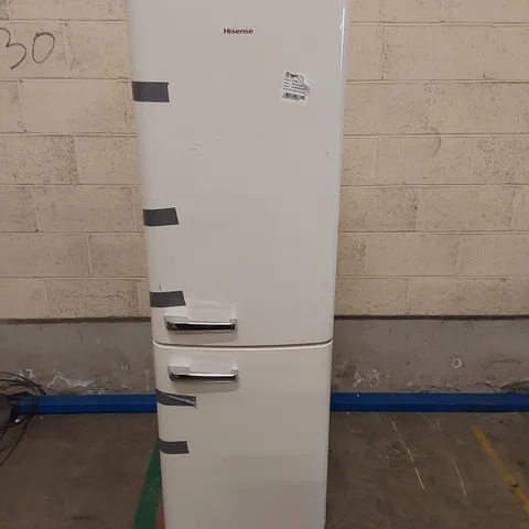 HISENSE RETRO FREESTANDING FRIDGE FREEZER, MODEL: RB390N4RYDUK