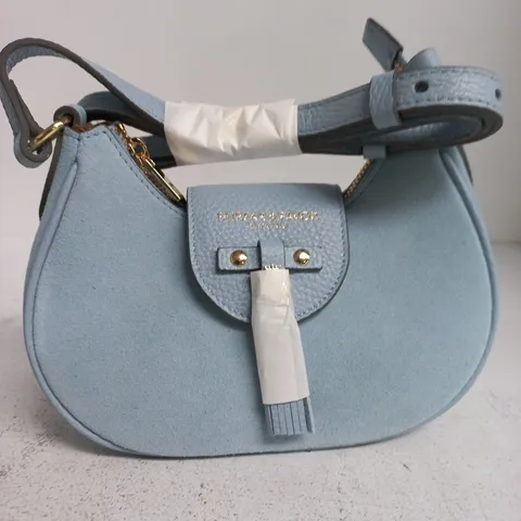 FAIRFAX & FAVOR MICRO WINDSOR CROSS BODY BAG β SKY BLUE SUEDE