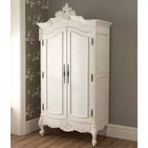PACKAGED HOMESDIRECT365 LA ROCHELLE ANTIQUE FRENCH STYLE WARDROBE - WHITE (5 BOXES)