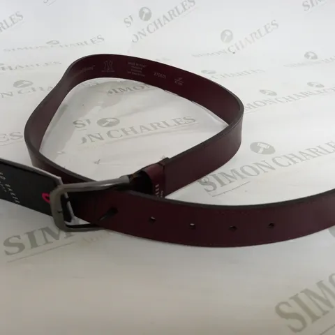 RED BAKER LIZARD EFFECT BELT IN OXBLOOD - 32