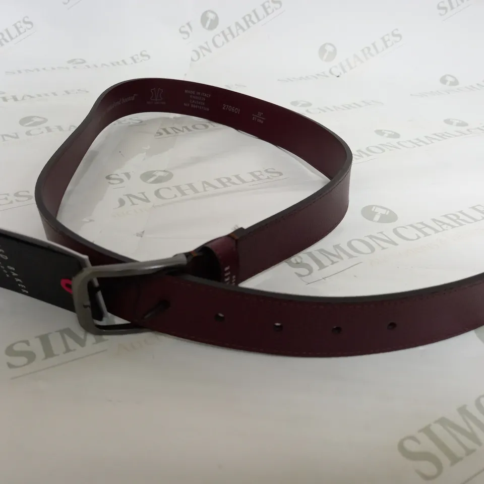 RED BAKER LIZARD EFFECT BELT IN OXBLOOD - 32