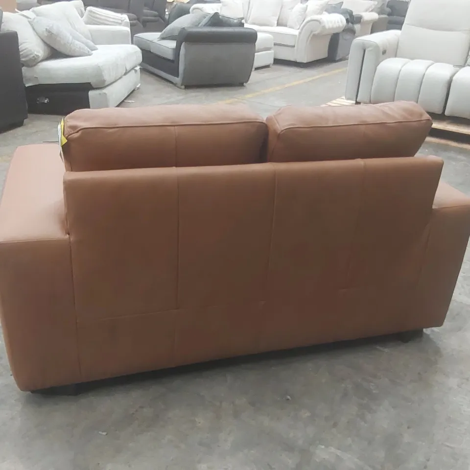 QUALITY DESIGNER MILLER ITALIAN LEATHER 2 SEATER SOFA