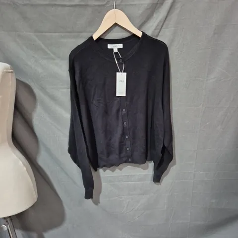 M&S BLACK CARDIGAN – VISCOSE RICH, WOMEN'S KNITWEAR SIZE 18