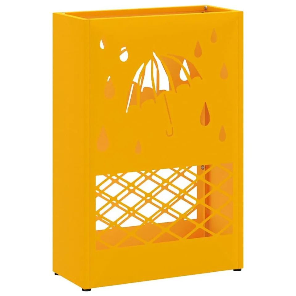 BOXED VIDAXL UMBRELLA STAND MUSTARD YELLOW 28×12×41CM STEEL