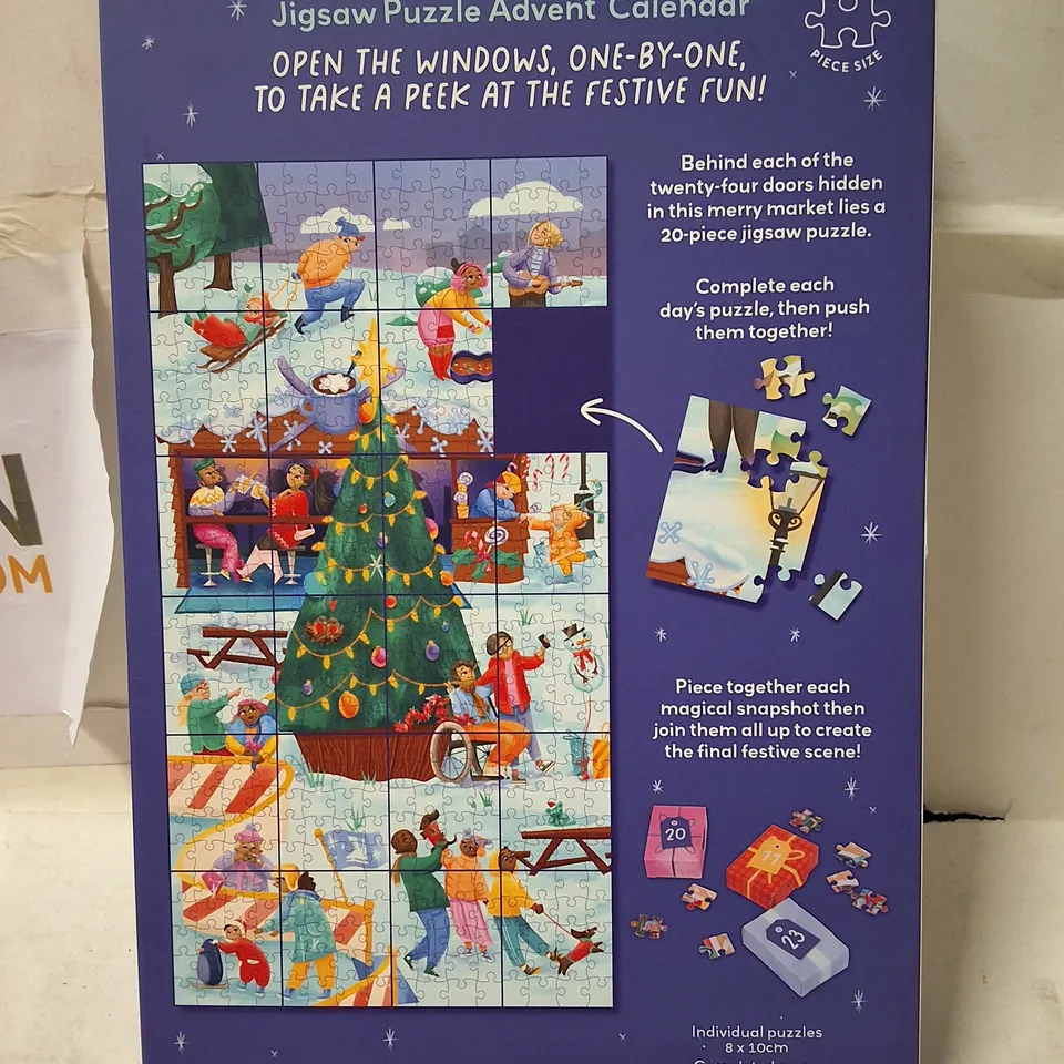 THROUGH THE CHRISTMAS MARKET JIGSAW PUZZLE ADVENT CALENDAR – 20-PIECE