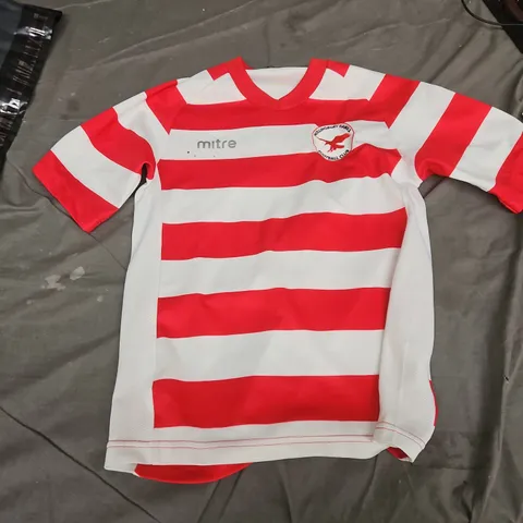 Mitre Football Jersey – Red & White Stripes, Number 11