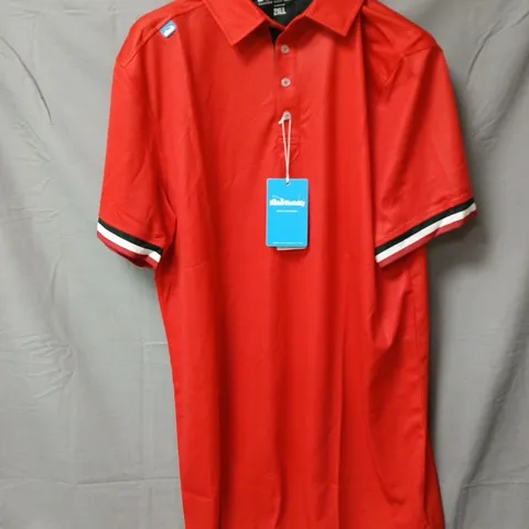 BUNKER CUSTOM GOLF APPAREL POLO SHIRT β RED β UK XXL (2XL)