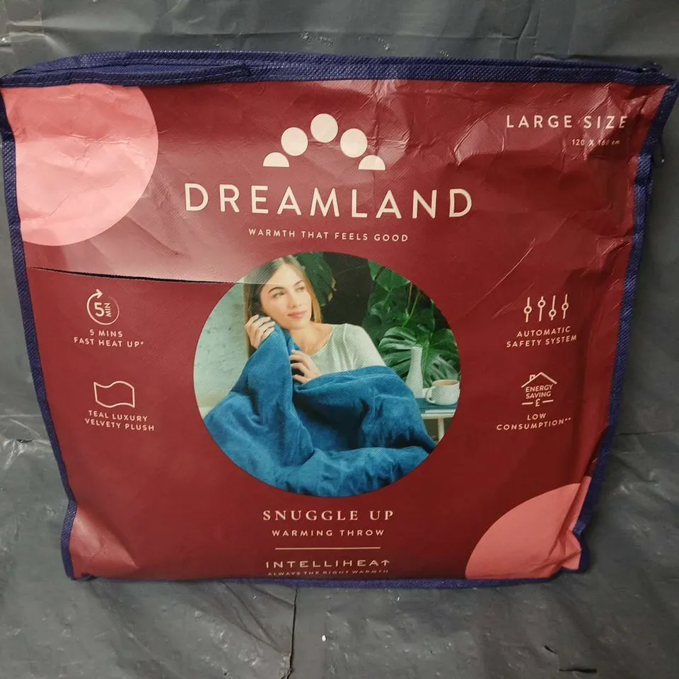 DREAMLAND SNUGGLE UP WARMING THROW IN TEAL - LARGE