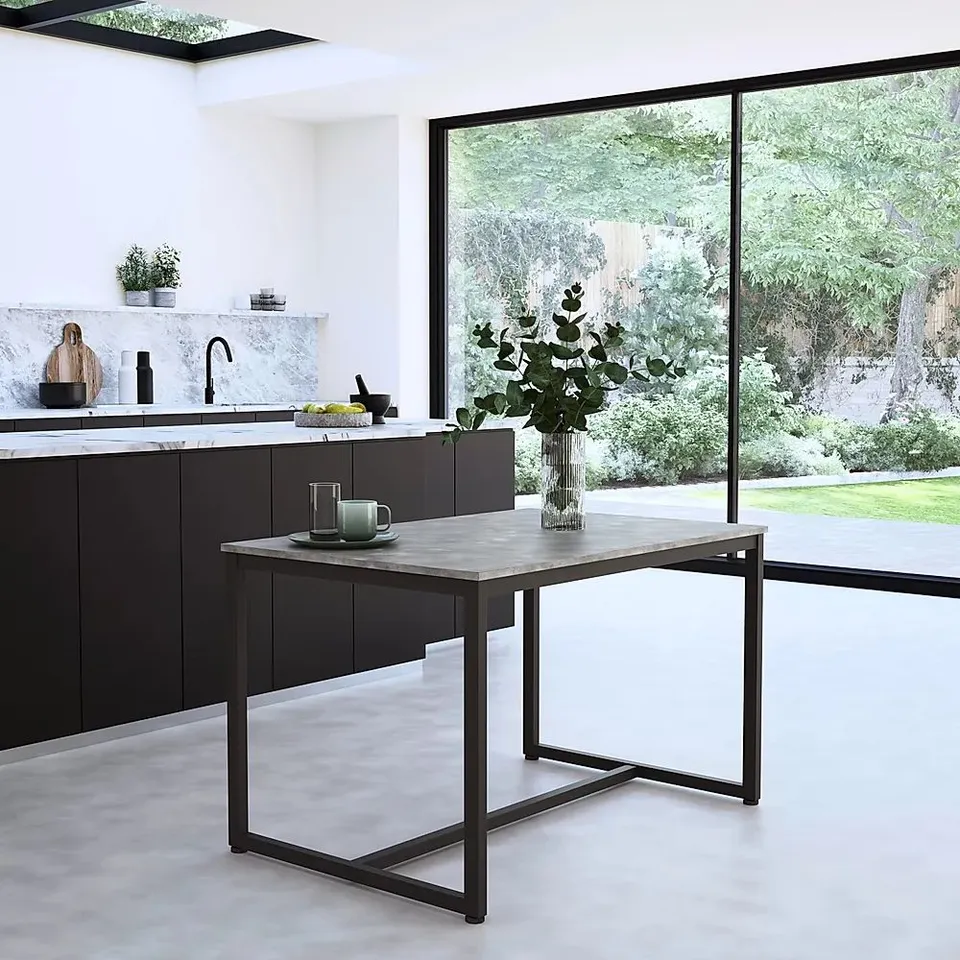 BRAND NEW & BOXED AVENUE INDUSTRIAL GREY WOOD 120cm DINING TABLE (1 BOX)