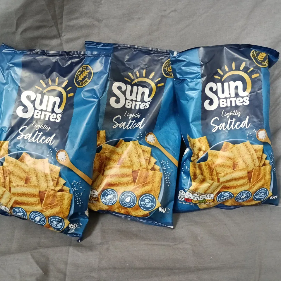 LOT OF 12 95G BAGS OF LIGHTLY SALTED SUN BITES