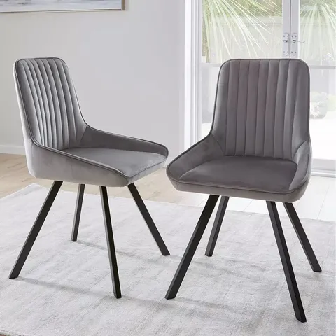 BOXED MARLOW PAIR OF CHAIRS IN GREY/BLACK - 1OF1