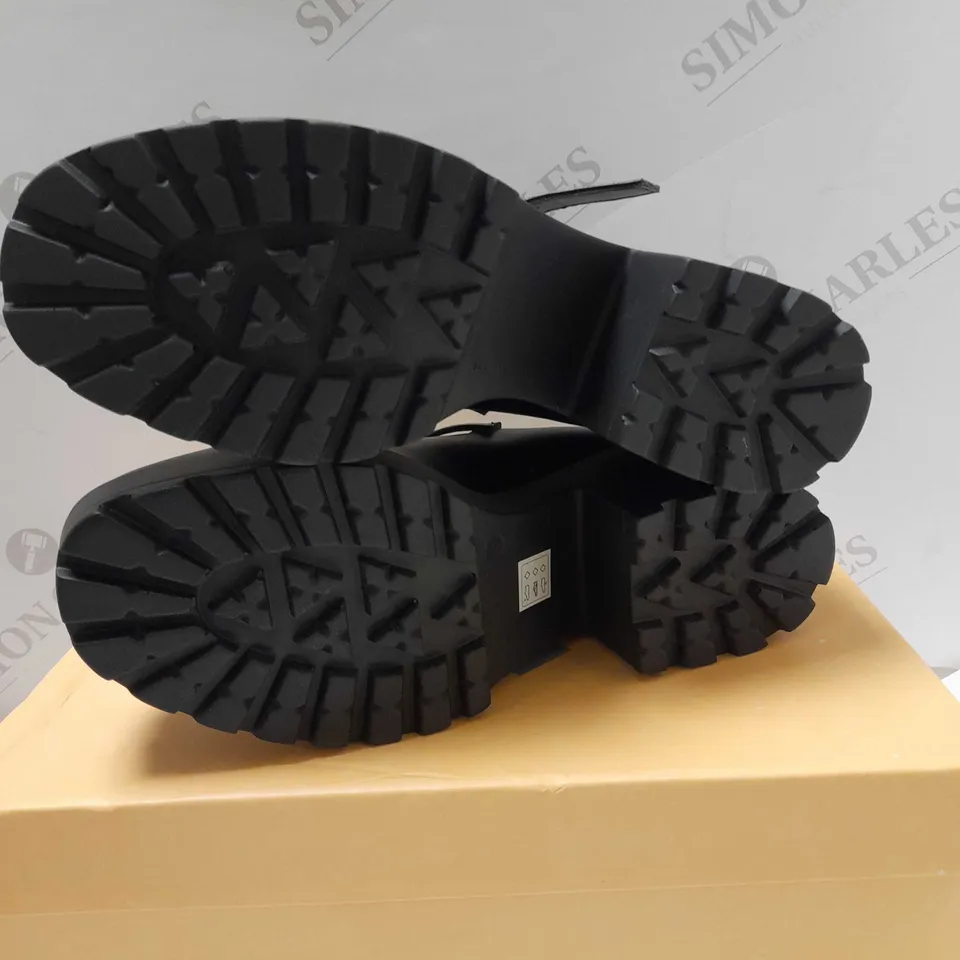 KOI TIRA MARY JANES FAUX LEATHER EDITION BLACK PU SHOES - SIZE 5