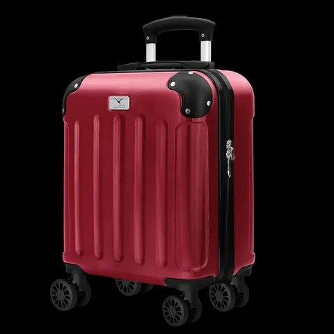BOXED LUGG SKYWANDER 15 INCH LIGHTWEIGHT UNDERSEAT CABIN BAG, DURABLE ABS HARD SHELL (45X34X20CM) - BURGUNDY