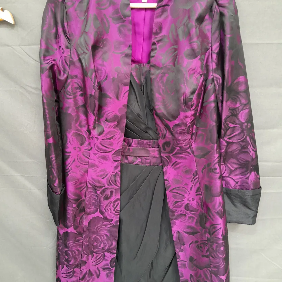 LABEL FASHION OCCASIONAL DRESS AND JACKET SET IN PURPLE/BLACK - 8