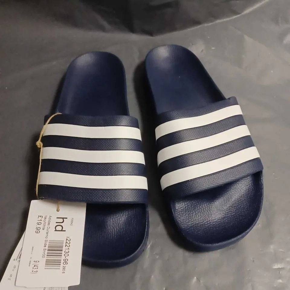 PAIR OF ADIDAS DURAMO SLIDES IN BLUE - 9