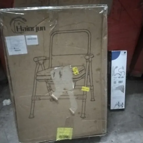PALLET OF ASSORTED ITEMS INCLUDING - SHOWER SET, COMMODE CHAIR 