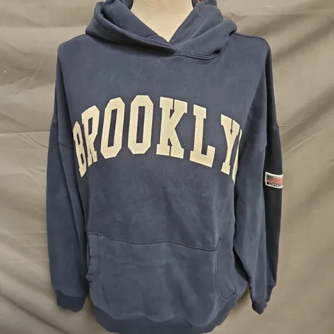 SUPERDRY ESSENTIAL RELAXED HOODIE IN RICHEST NAVY SIZE 12