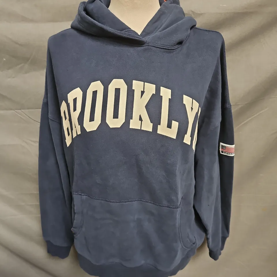 SUPERDRY ESSENTIAL RELAXED HOODIE IN RICHEST NAVY SIZE 12