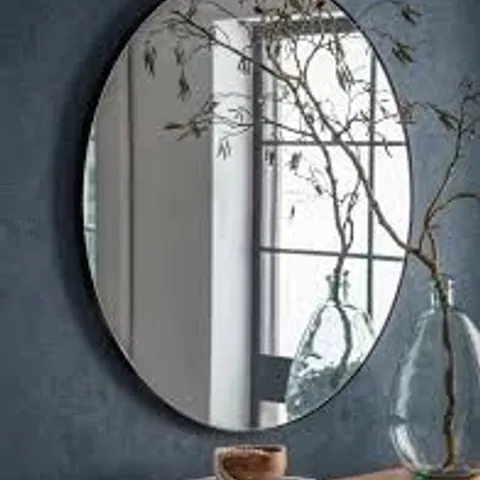 BOXED CHERINGTON ROUND WALL MIRROR 100cm BLACK