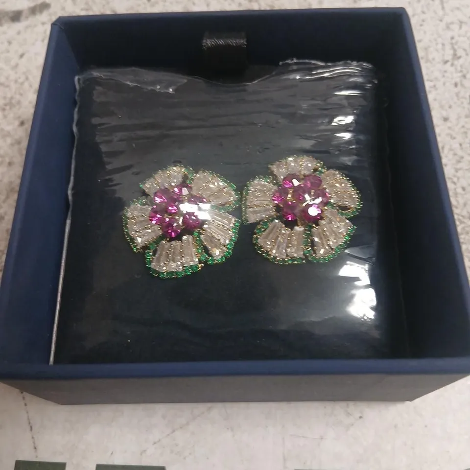 BUTLER & WILSON CRYSTAL FLOWER EARRINGS