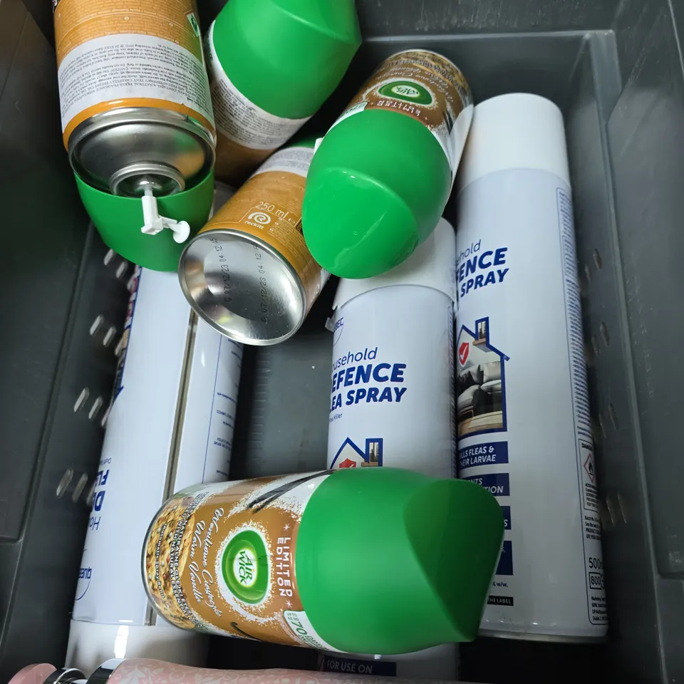 APPROXIMATELY 10 ASSORTED AEROSOLS INCLUDING YARA AIR FRESHENER , FEMFRESH AND AIR WICK AIR FRESHENER 