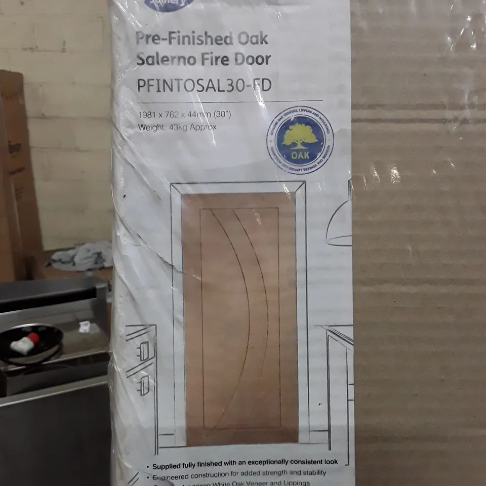 XL JOINERY PRE-FINISHED OAK SALERNO FIRE DOOR 1981×762×44MM