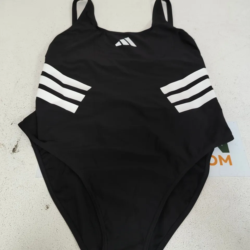ADIDAS 3S U-BACK SWIMSUIT – BLACK/WHITE, WOMEN'S UK 44" (US 18 / EU 48)