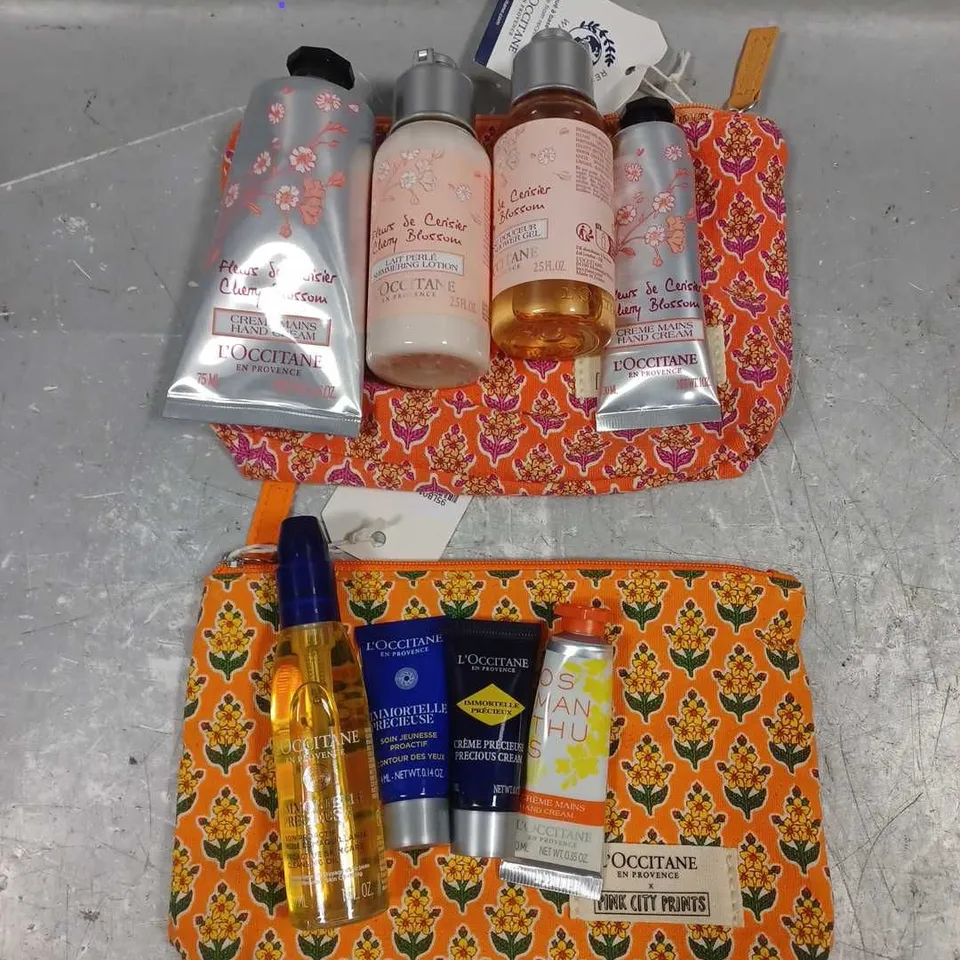 L'OCCITANE LOT OF APPROX 8 ASSORTED COSMETIC PRODUCTS TO INCLUDE - CHERRY BLOSSOM HAND CREAM - OSMANTHUS HAND CREAM - CHERRY BLOSSOM BATH & SHOWER GEL - ETC