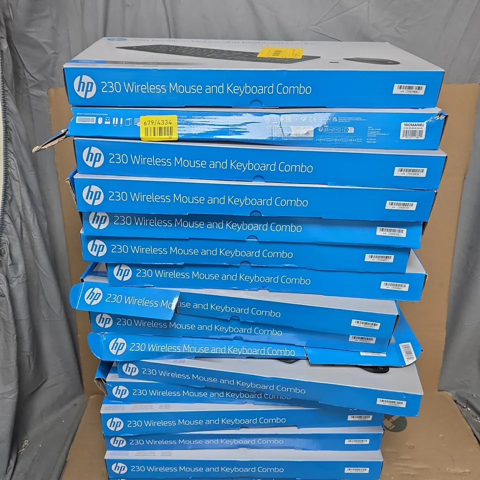 16 BOXED HP 230 WIRELESS MOUSE AND KEYBOARD COMBOS