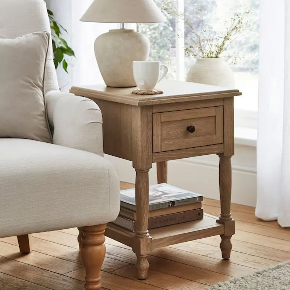 IMOGEN SIDE TABLE GREY OAK 490 X 490 X 665MM BOXED
