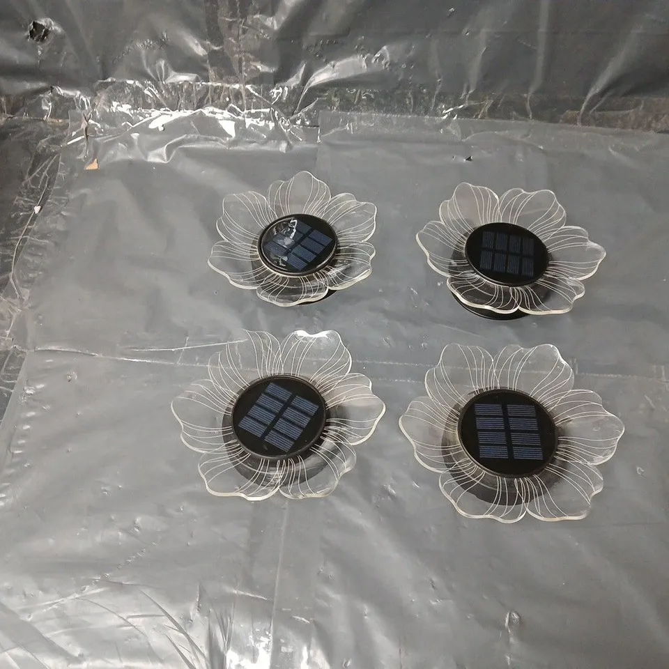 GARDEN REFLECTIONS SOLAR FLOWER GARDEN LIGHTS – SET OF 4