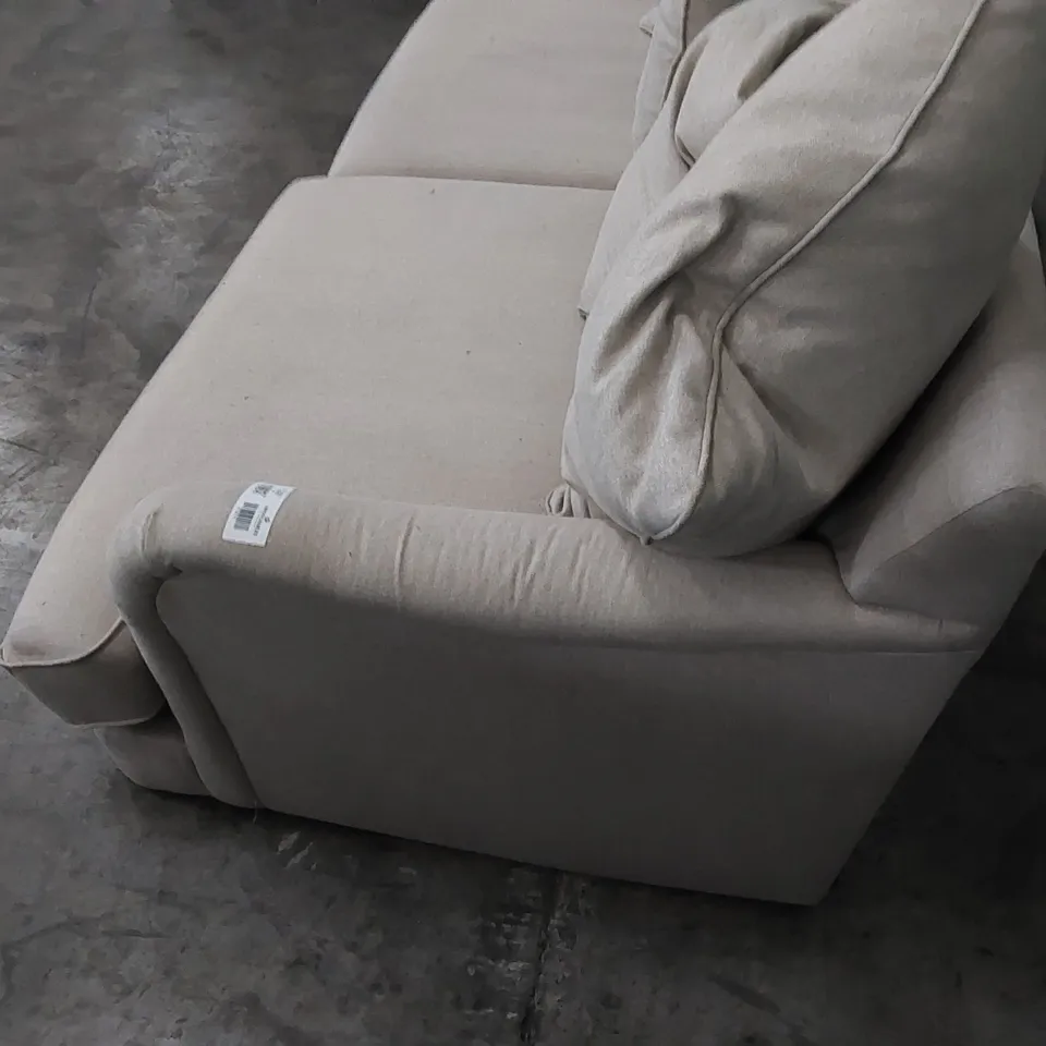 DESIGNER 3 SEATER SOFA IN NATURAL FABRIC