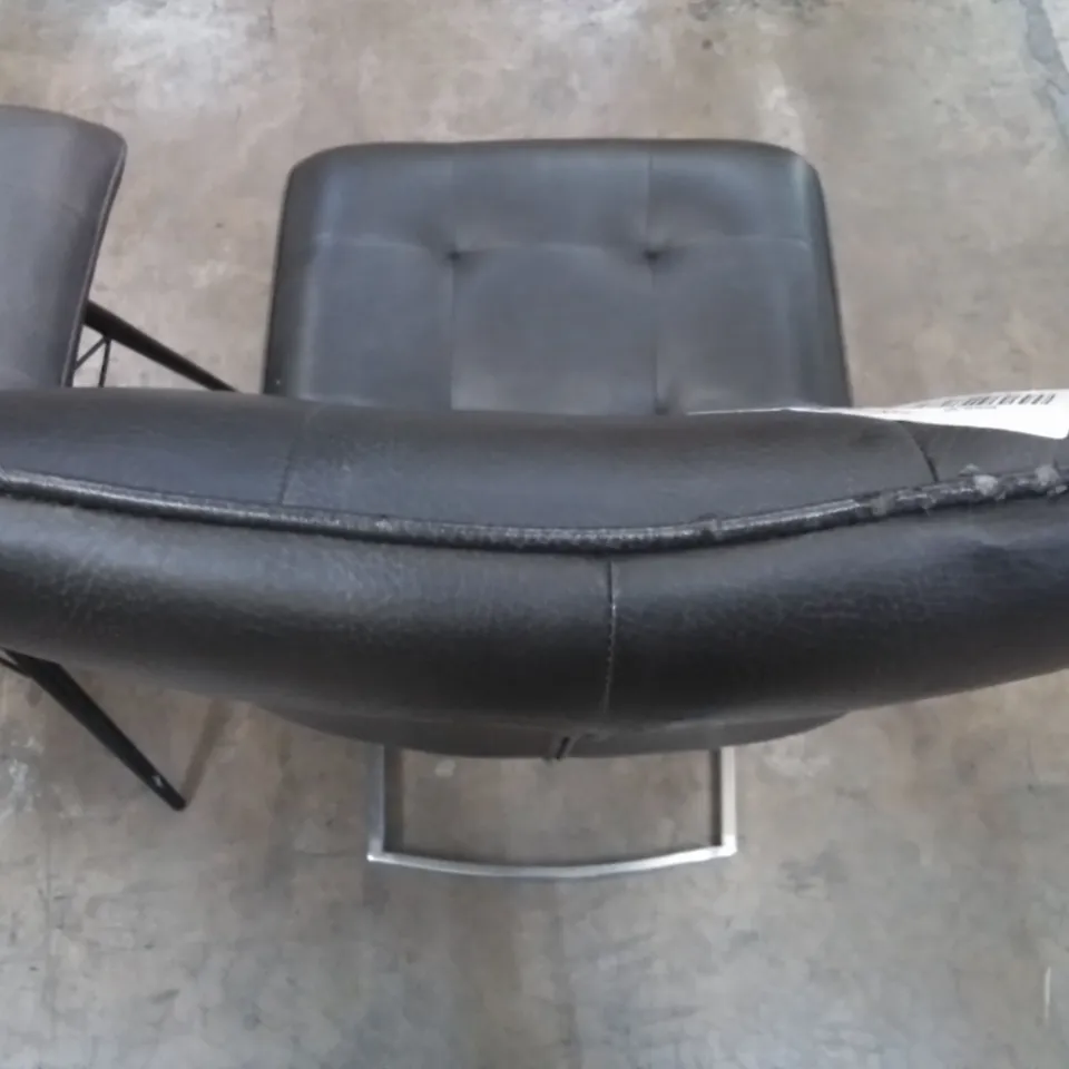 4 X ASSORTED QUALITY MODERN CHAIRS IN FAUX LEATHER