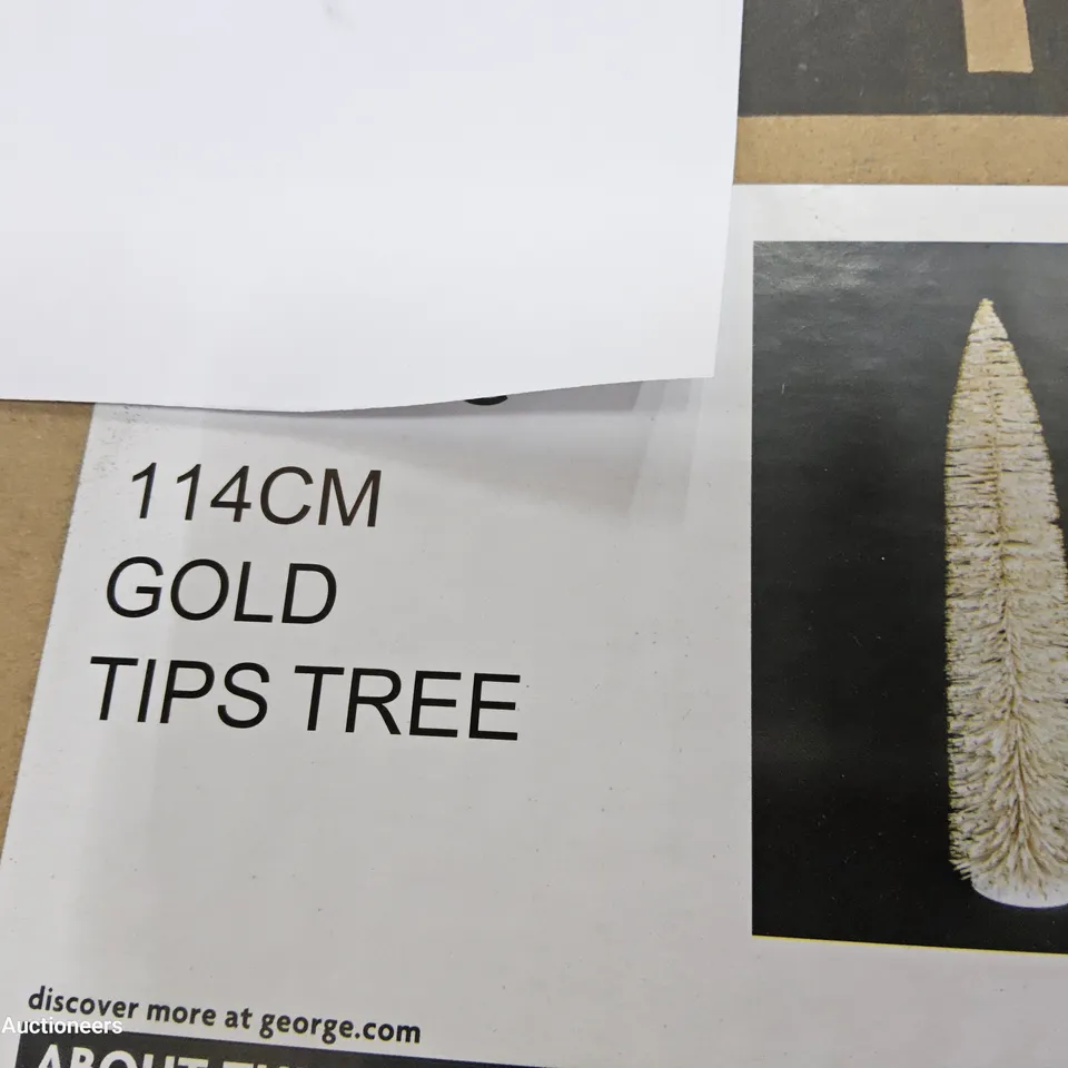 PALLET OF APPROXIMATELY 12 BRAND NEW BOXED 114cm GOLD TIPS TREE