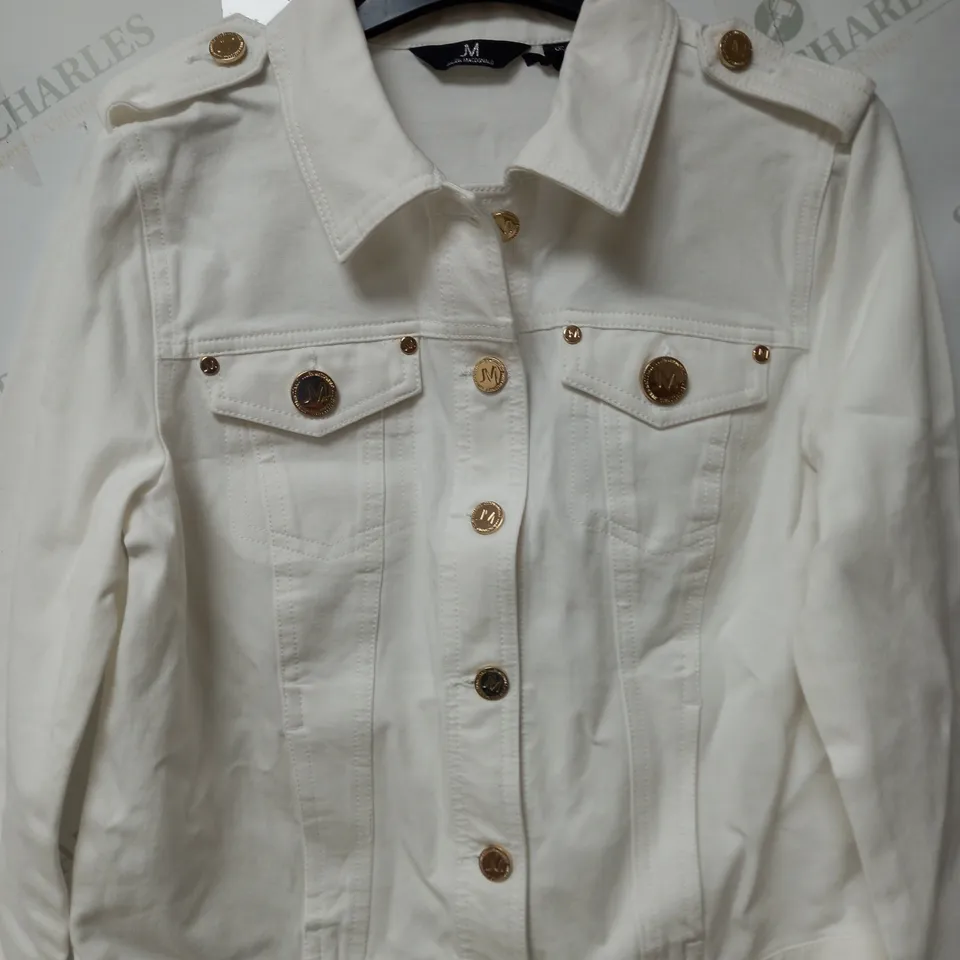 LOT OF 10 JULIEN MACDONALD MILITARY DENIM JACKETS WHITE ASSORTED SIZES