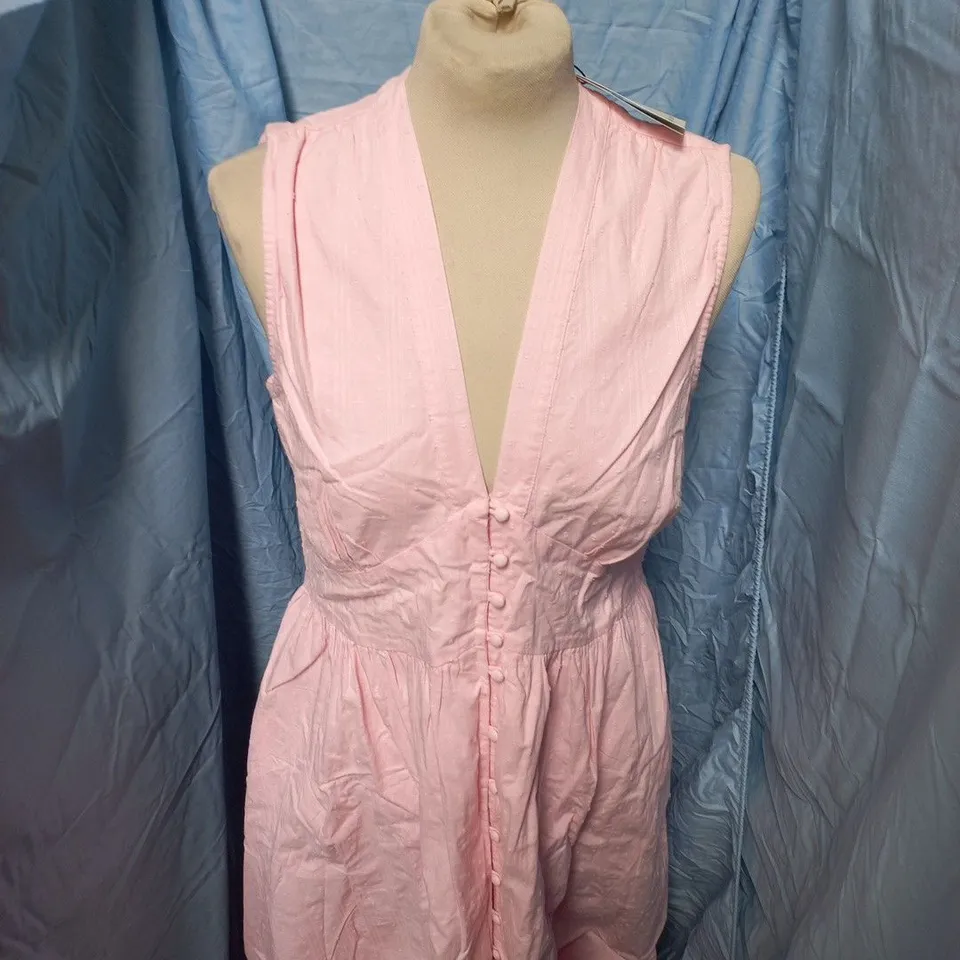 NOBODYS CHILD SLEEVELESS STARLIGHT MIDI DRESS – SOFT PINK, UK 12