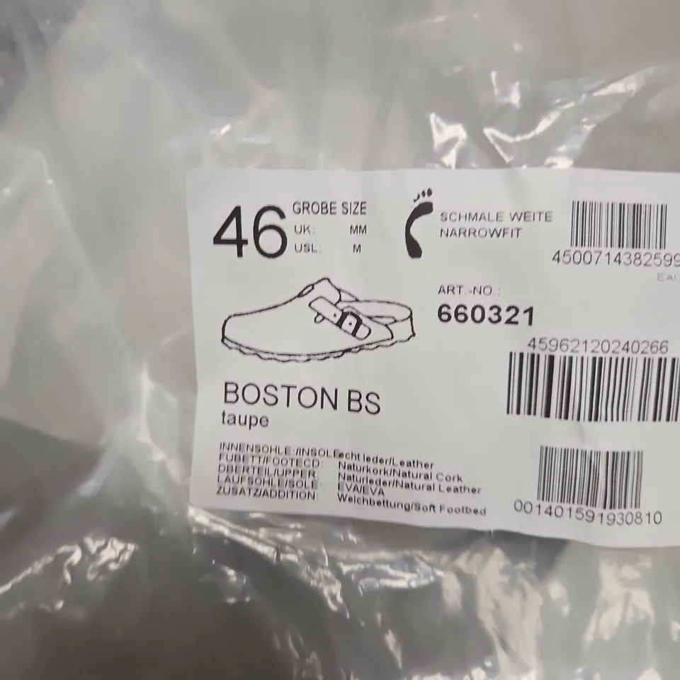 BIRKENSTOCK BOSTON BS TAUPE SUEDE CLOGS – MEN'S FOOTWEAR (EU 46)