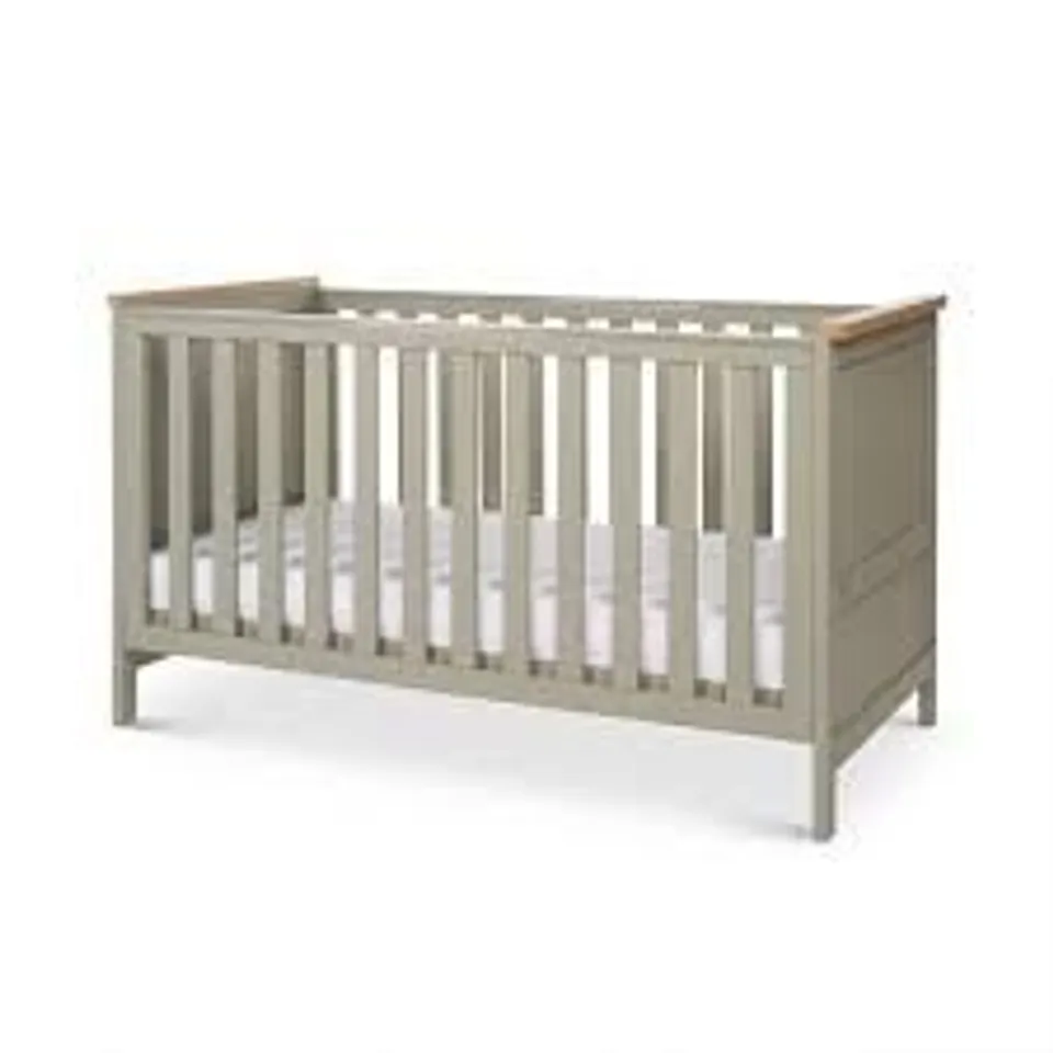 BOXED TUTTI BAMBINI MISHA COT BED - SAGE/GOLDEN OAK FINISH (1 BOX)