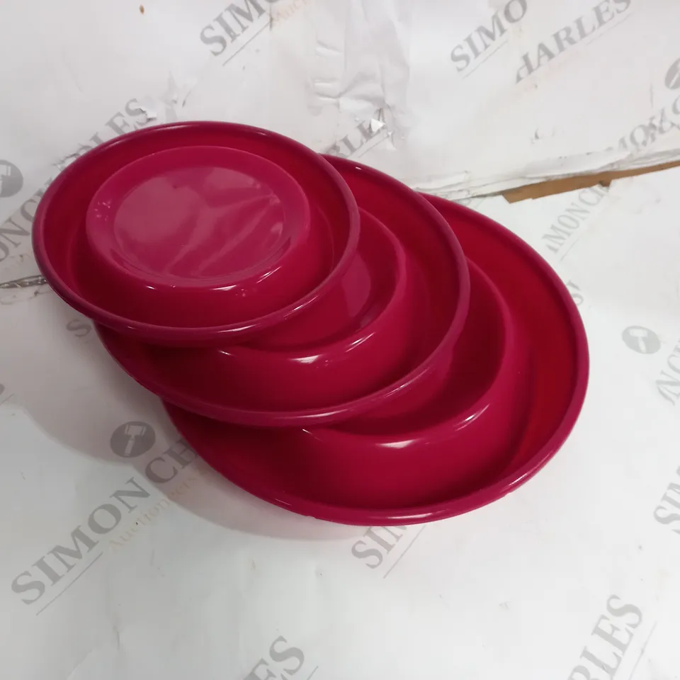 COOK'S ESSENTIALS SILICONE COLLAPSIBLE BOWL SET OF 3 PINK