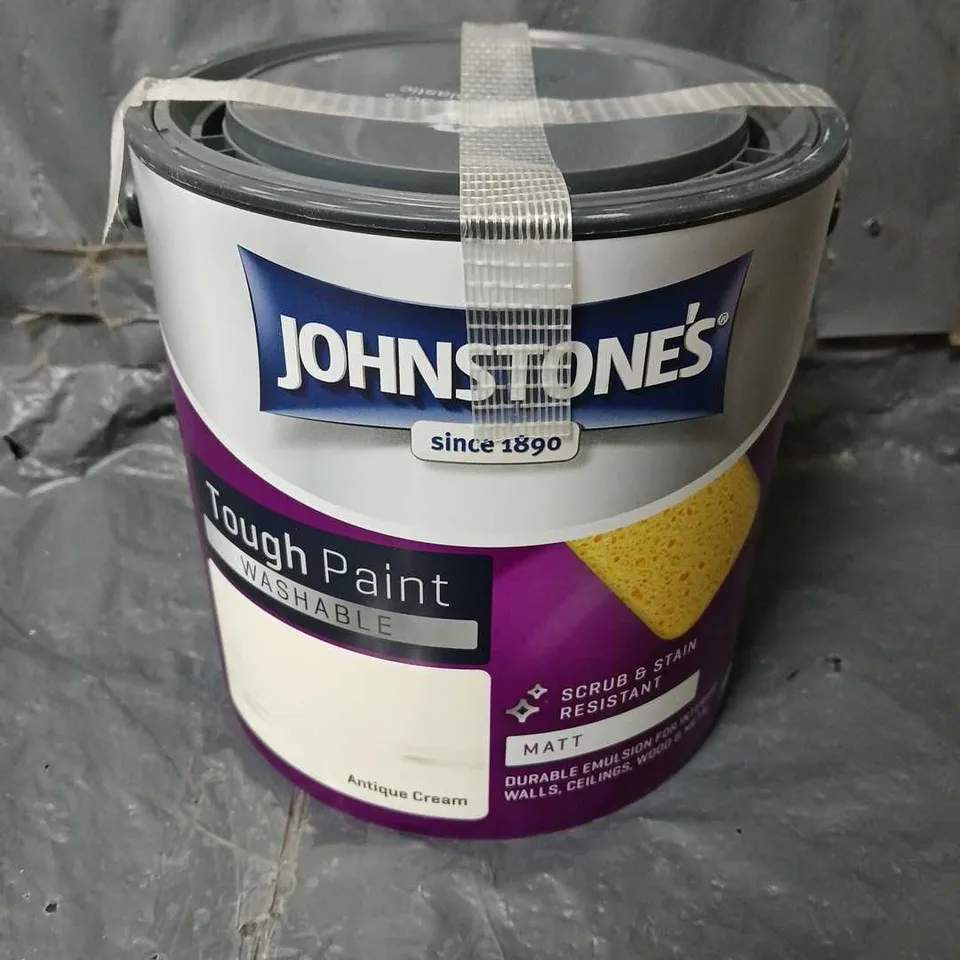 JOHNSTONES TOUGH PAINT WASHABLE MATT ANTIQUE CREAM (2.5L) - COLLECTION ONLY