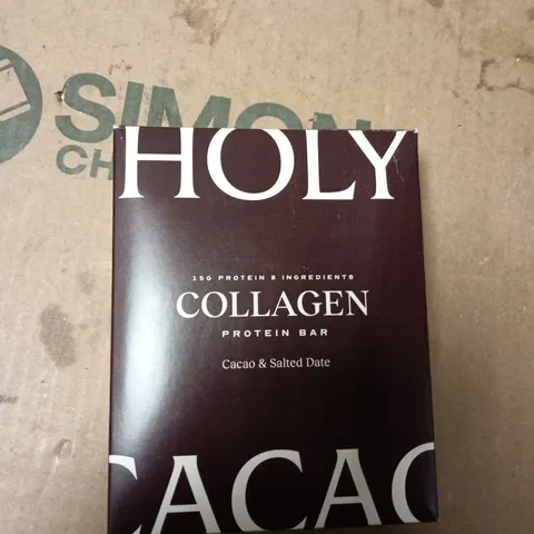 HOLY CACAO COLLAGEN PROTEIN BAR BOX OF 8 – CACAO & SALTED DATE (BOXED) 30 10 2026