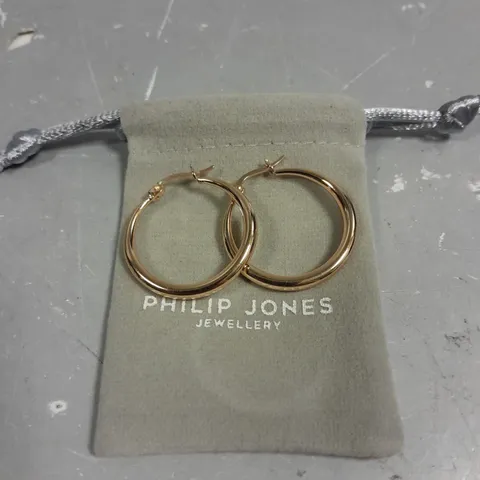 PHILIP JONES ROSE GOLD COLOUR HOOP EARRINGS
