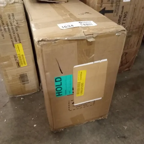 BOXED BROWN RECTANGLE SOLID WOOD CONSOLE TABLE