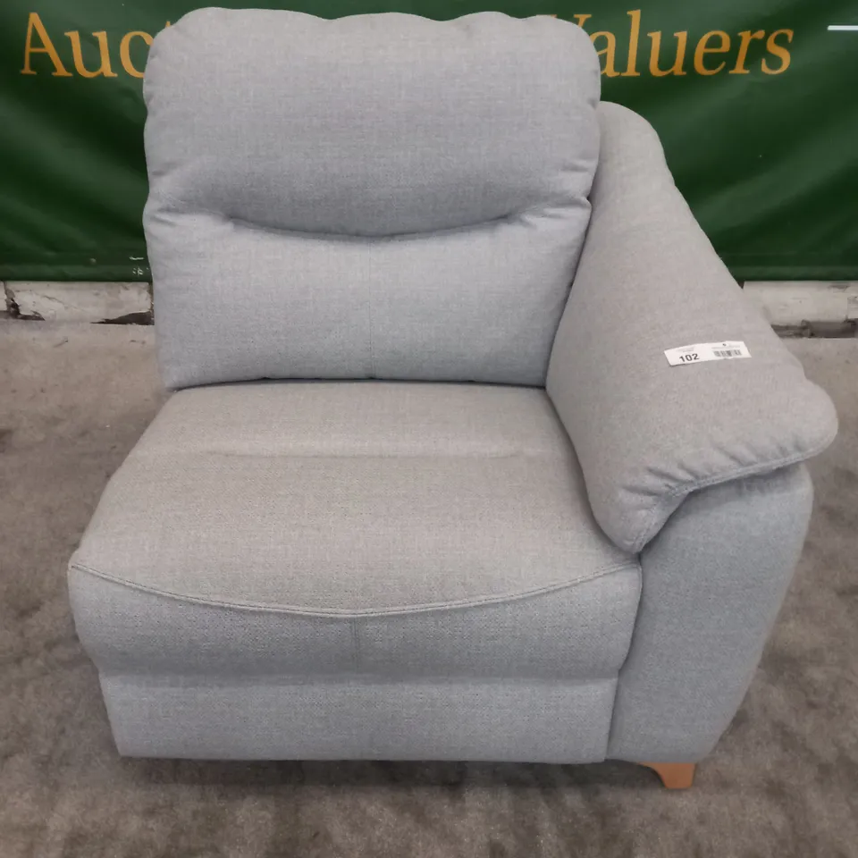 DESIGNER G PLAN JACKSON ZAHARA SMOKE FABRIC CORNER SOFA SECTION