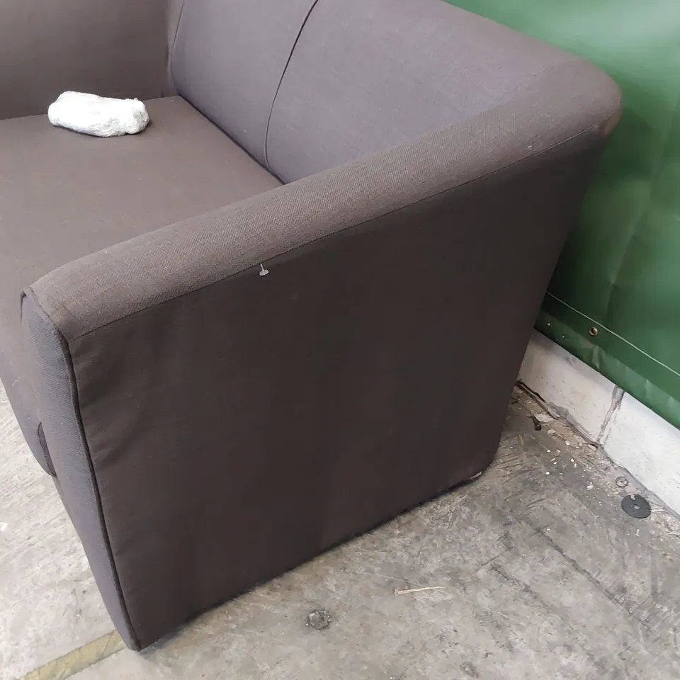 DESIGNER TWO SEATER SOFA BROWN FABRIC 